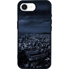 Scaleta Case iPhone 16E Uyumlu Taraftar Tasarımlı Glossy Mat Siyah Silikon Telefon Kılıfı