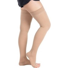 Marma Bej Renk Diz Üstü Orta Basınç (Ccl2 - 23-32 Mmhg) Açık Burun Varis Çorabı Çift