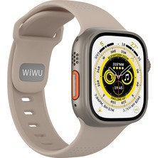 Watch Ultra 49MM Uyumlu Wiwu WI-WB0201 Comf Secur Serisi Spor Silikon Kordon Gümüş