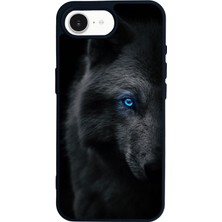 Scaleta Case iPhone 16E Uyumlu Bozkurt Tasarımlı Glossy Mat Siyah Silikon Telefon Kılıfı