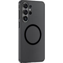 Galaxy S26 Ultra Uyumlu Kılıf M-Safe Şarj Özellikli Mat Arka Yüzey Wlons Lola Kapak Siyah