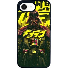 Scaleta Case iPhone 16E Uyumlu Darth Vader Tasarımlı Glossy Mat Siyah Silikon Telefon Kılıfı