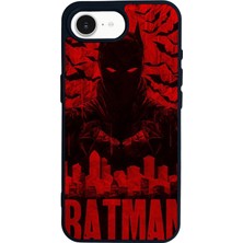 Scaleta Case iPhone 16E Uyumlu Batman Tasarımlı Glossy Mat Siyah Silikon Telefon Kılıfı