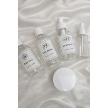 AY&ÇA Home Seyahat Kiti Taşınabilir Banyo Bakım Seti, 100 ml 5 Parça Başlıklı Şişe,sprey Şişe ve Krem Saklama Kutusu