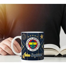 Safir Tasarım Premium Beyaz Porselen Kupa - Kişiye Özel Fenerbahçe Temalı