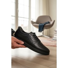 Enoch Erkek Siyah Bağcıklı Büyük Numara Günlük Ayakkabı (45-50)