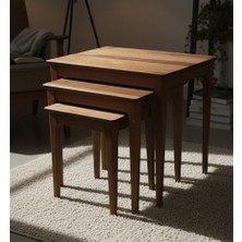 Arda Class Mobilya Poli 3’lü Zigon Sehpa Seti – Ahşap- Mdf Ceviz Kaplama