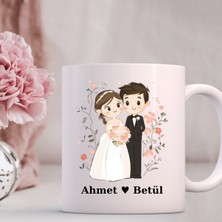 Safir Tasarım Kişiselleştirilebilir - Premium Beyaz Porselen Kupa Bardak -Sevgililer Günü