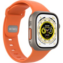 Watch 44MM Uyumlu Wiwu WI-WB0201 Comf Secur Serisi Spor Silikon Kordon Turuncu