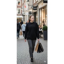 Joggy Hipe Baskılı Basıc Kadın Sweatshirt