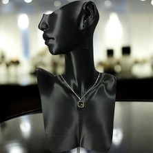 925 Ayar Gümüş Kehribar Parıltısı Kolye