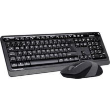 A4TECH FG1010 Gri Q Kablosuz Klavye Mouse Set 2.4ghz – Sessiz Tuşlar, Ergonomik Tasarım