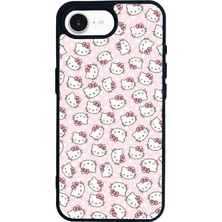 Scaleta Case iPhone 16E Uyumlu Hello Kitty Tasarımlı Glossy Mat Siyah Silikon Telefon Kılıfı
