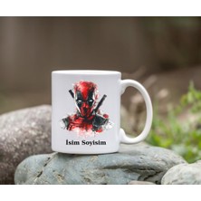 Safir Tasarım  Premium Beyaz Porselen Kupa - Kişiye Özel Deadpool