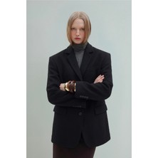 Suud Collection Siyah %100 Yün Blazer Ceket