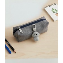 Winy Concept Tüylü Köpek Peluş Anahtarlık - Sevimli Gri Köpek Figürlü Çanta Aksesuarı, Anahtar Süsü,hediyelik