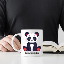 Safir Tasarım  Premium Beyaz Porselen Kupa - Kişiye Özel Sevimli Panda