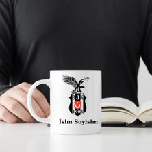 Safir Tasarım  Premium Beyaz Porselen Kupa - Kişiye Özel Beşiktaş Temalı