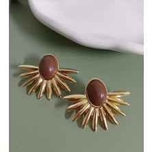 Kahverengi Güneş Model Küpe