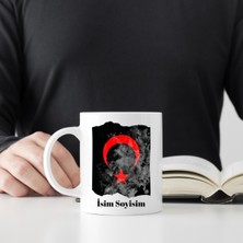 Safir Tasarım Premium Beyaz Porselen Kupa - Kişiye Özel Türk Bayrağı