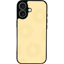 Scaleta Case iPhone 17 Uyumlu Güneş Tasarımlı Glossy Mat Siyah Silikon Telefon Kılıfı