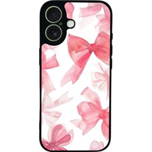 Scaleta Case iPhone 17 Uyumlu Kurdele Tasarımlı Glossy Mat Siyah Silikon Telefon Kılıfı