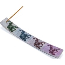 Renklime Obsidian Taşı Fil Tasarımlı Kayık Tütsülük