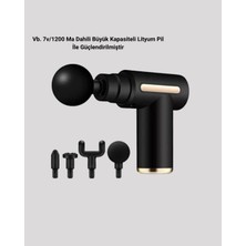 Renklime Şarjlı Kas Masaj Aleti 6 Kademe 4 Başlık Derin Doku Ems Titreşim Sporcu Masaj Tabancası