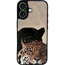 Scaleta Case iPhone 17 Uyumlu Jaguar Tasarımlı Glossy Mat Siyah Silikon Telefon Kılıfı