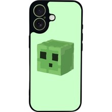 Scaleta Case iPhone 17 Uyumlu Minecraft Tasarımlı Glossy Mat Siyah Silikon Telefon Kılıfı
