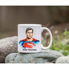 Safir Tasarım  Premium Beyaz Porselen Kupa - Kişiye Özel Süperman