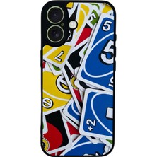 Scaleta Case iPhone 17 Uyumlu Uno Tasarımlı Glossy Mat Siyah Silikon Telefon Kılıfı