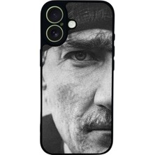 Scaleta Case iPhone 17 Uyumlu Atatürk Tasarımlı Glossy Mat Siyah Silikon Telefon Kılıfı