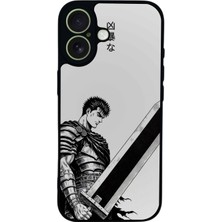 Scaleta Case iPhone 17 Uyumlu Berserk Tasarımlı Glossy Mat Siyah Silikon Telefon Kılıfı