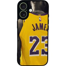 Scaleta Case iPhone 17 Uyumlu Lebron James Tasarımlı Glossy Mat Siyah Silikon Telefon Kılıfı