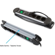 Sb Shopping S-Link Swapp SPGKS03 3 Soket Akım Korumalı Priz 1.5mt Kablo 900 Joule (Gri) BAKIR(1923)
