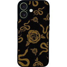 Scaleta Case iPhone 17 Uyumlu Yılan Tasarımlı Glossy Mat Siyah Silikon Telefon Kılıfı