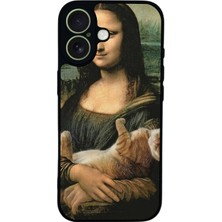 Scaleta Case iPhone 17 Uyumlu Kedi Tasarımlı Glossy Mat Siyah Silikon Telefon Kılıfı