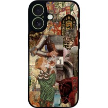 Scaleta Case iPhone 17 Uyumlu Orta Çağ Tasarımlı Glossy Mat Siyah Silikon Telefon Kılıfı