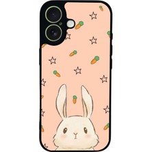 Scaleta Case iPhone 17 Uyumlu Tavşan Tasarımlı Glossy Mat Siyah Silikon Telefon Kılıfı