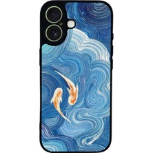 Scaleta Case iPhone 17 Uyumlu Okyanus Tasarımlı Glossy Mat Siyah Silikon Telefon Kılıfı