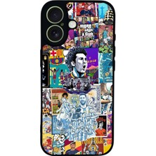 Scaleta Case iPhone 17 Uyumlu Futbol Tasarımlı Glossy Mat Siyah Silikon Telefon Kılıf