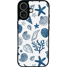 Scaleta Case iPhone 17 Uyumlu Deniz Kabuğu Tasarımlı Glossy Mat Siyah Silikon Telefon Kılıfı