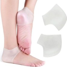 Renklime Silikon Topuk Çorabı Beyaz Renk