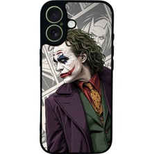 Scaleta Case iPhone 17 Uyumlu Joker Tasarımlı Glossy Mat Siyah Silikon Telefon Kılıfı