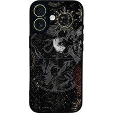 Scaleta Case iPhone 17 Uyumlu Astral Tasarımlı Glossy Mat Siyah Silikon Telefon Kılıfı