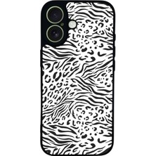 Scaleta Case iPhone 17 Uyumlu Zebra Desenli Glossy Mat Siyah Silikon Telefon Kılıfı