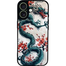 Scaleta Case iPhone 17 Uyumlu Ejderha Tasarımlı Glossy Mat Siyah Silikon Telefon Kılıfı