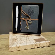 Renklime Gri Defter ve Beyaz Kalem Kutulu Set
