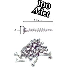 Hobidabi 100 Adet Montaj Vidası 3,5X18 Sunta Ahşap Vidası Vida 100 Lü